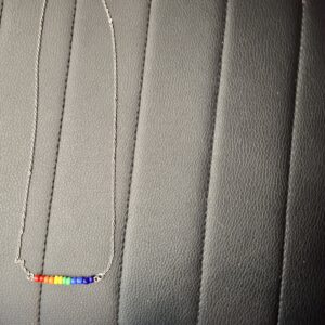 Bar Shape Rainbow Beads On A Necklace