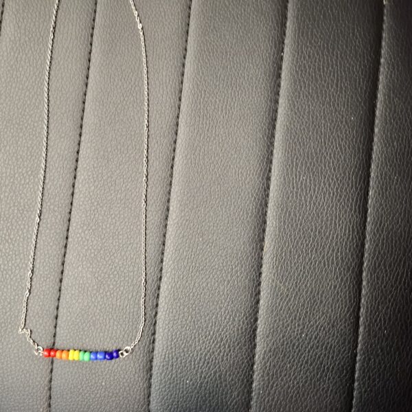 Bar Shape Rainbow Beads On A Necklace