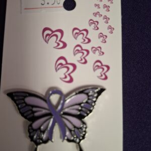 Large butterfly awareness pin